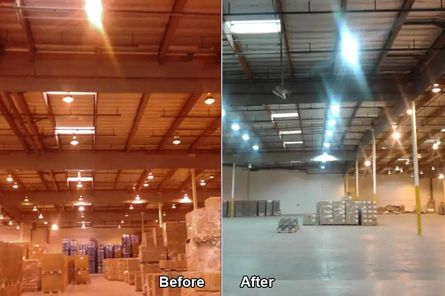 Warehouse led lighting image, Commercial Solar , LED lighting for business